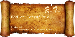 Radler Tarzícia névjegykártya